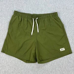 Bather Swim Trunks Mens Medium Olive Green Mesh-Lined 5" Inseam Elastic Waist